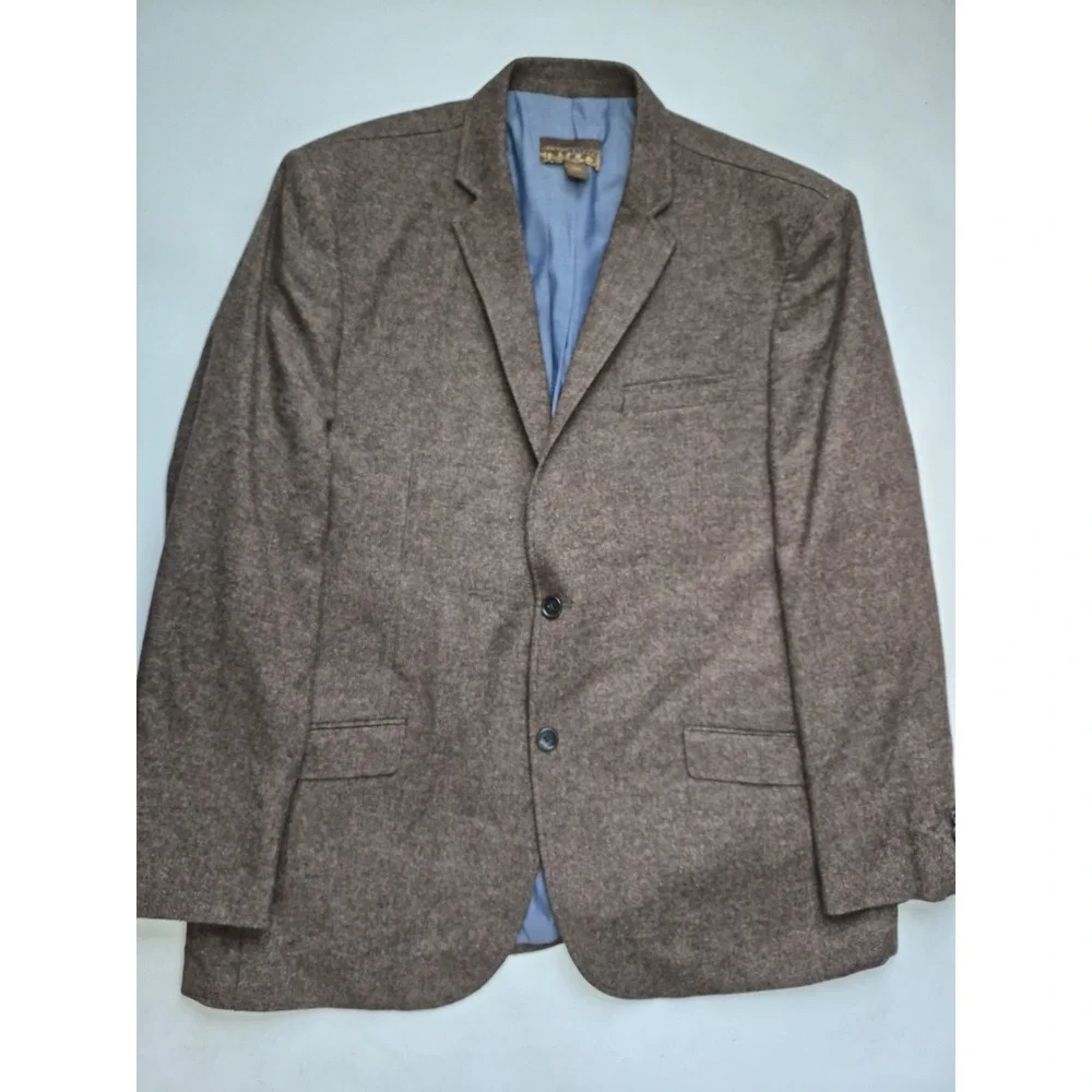 Pronto Uomo Mens Sports Coat 46R Brown Wool Blend 2 Button Blazer XXL B602